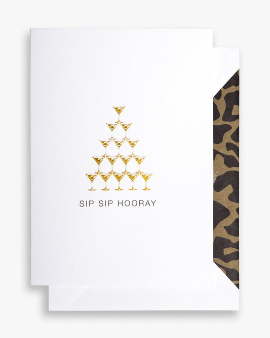 ‘Sip Sip Hooray’ Greeting Card A6