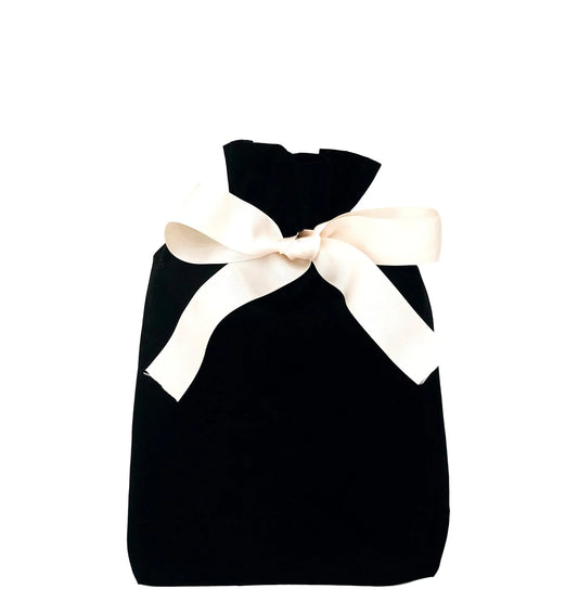 Black Medium Chic Eco-Friendly Reusable Fabric Gift Bag | Sustainable & Stylish Wrapping