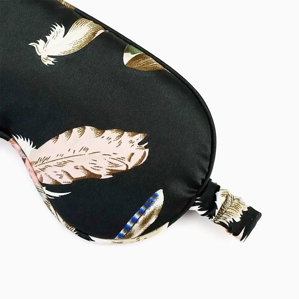 Feather Print Satin Eye Mask | Luxurious & Durable Sleep Mask