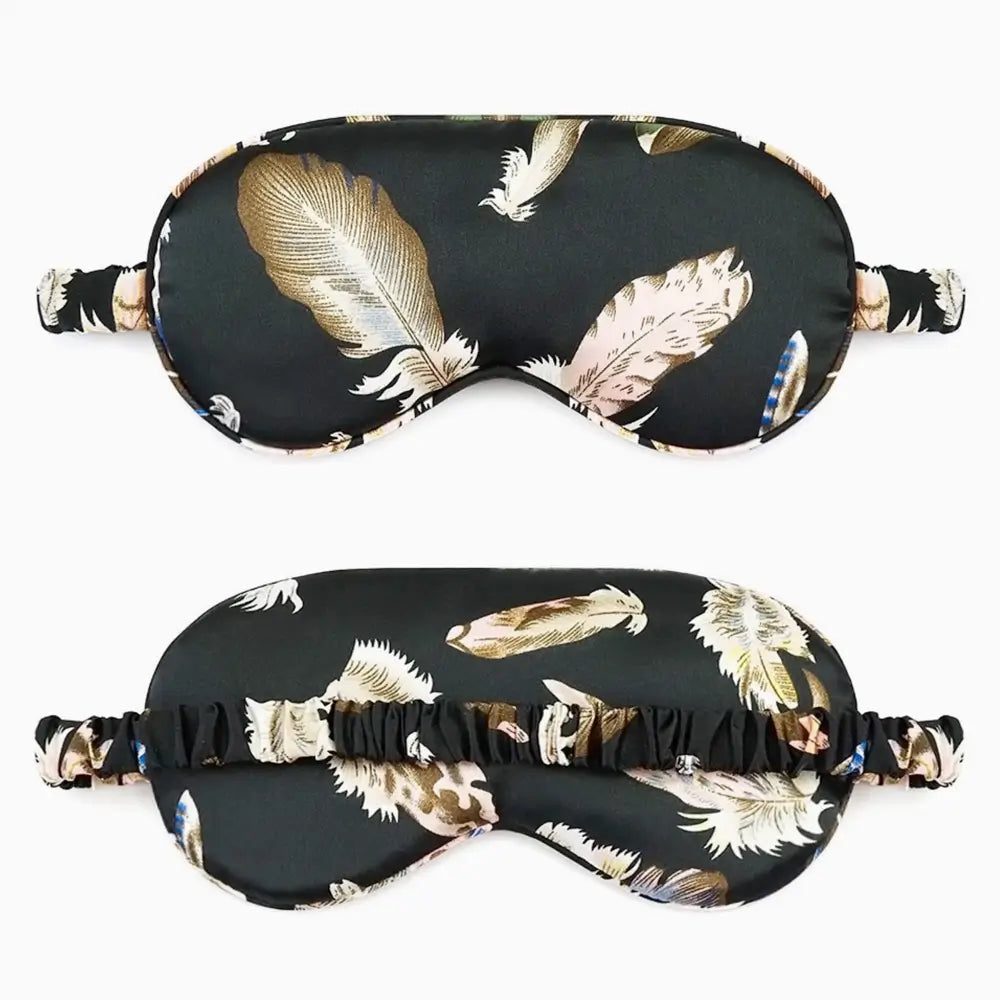 Feather Print Satin Eye Mask | Luxurious & Durable Sleep Mask