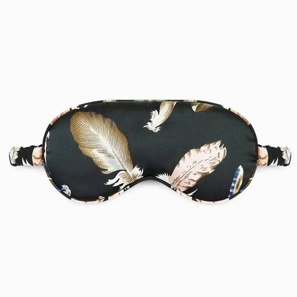 Feather Print Satin Eye Mask | Luxurious & Durable Sleep Mask